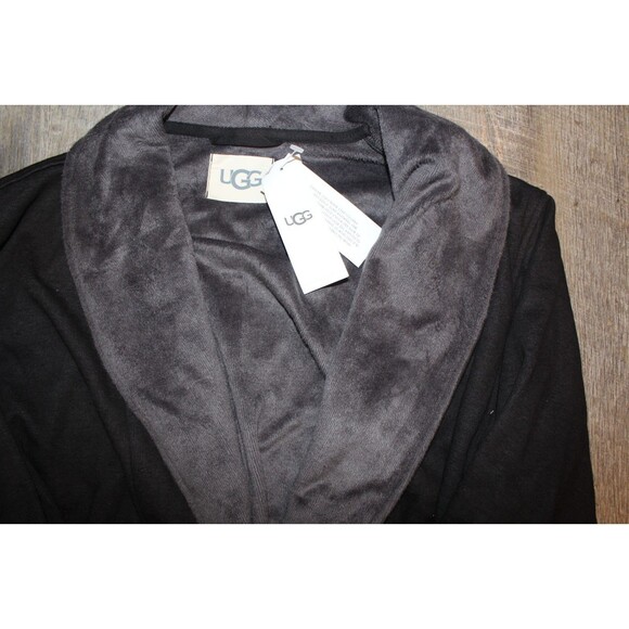 UGG Robinson Men's Black Bear Heather Robe NEW! SZ XS/S - Picture 3 of 4